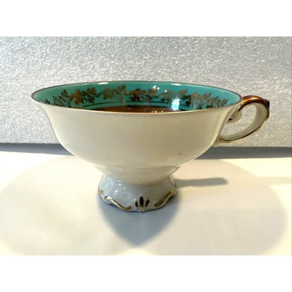 Alka Bavaria "Sylvia" Min Tea Cup Teal with 22K Gold Trim Throughout - Very Rare - Picture 4 of 11